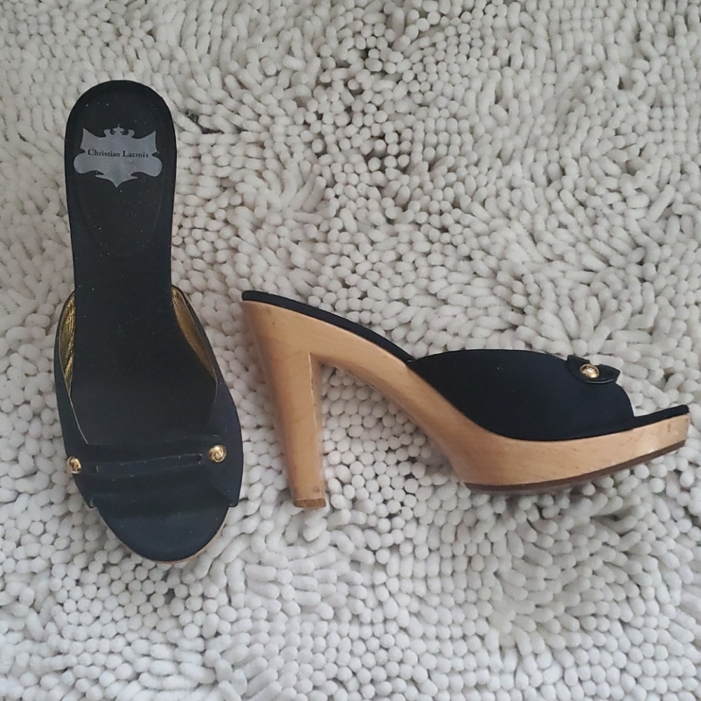 Christian Lacroix Navy Blue Mules